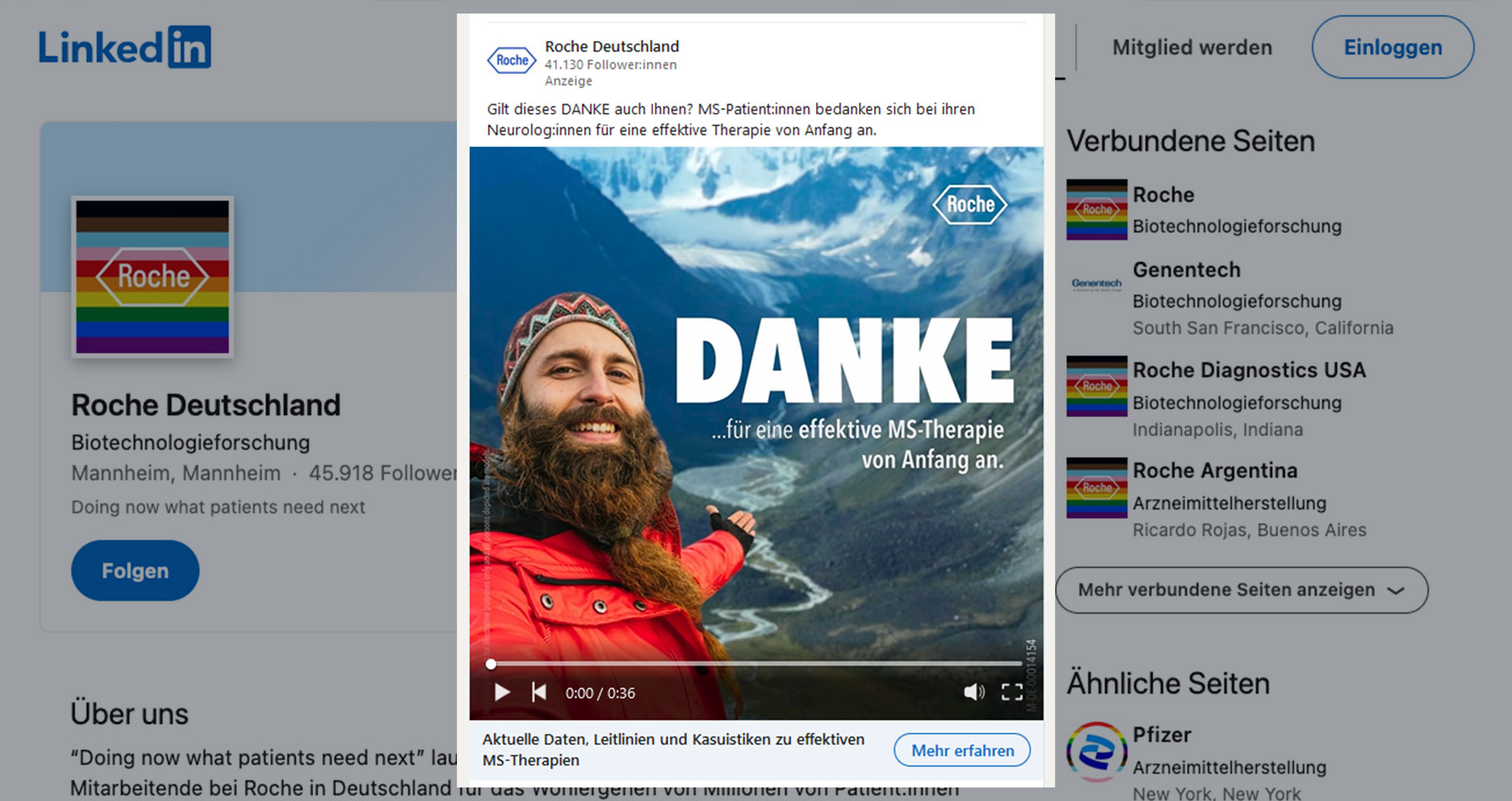 Roche LinkedIn Kampagne